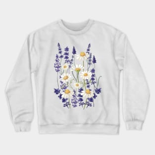 Chamomile And Lavender Pattern Crewneck Sweatshirt